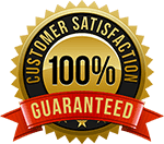 100% customer satisfaction guaranteed — website assurance badge